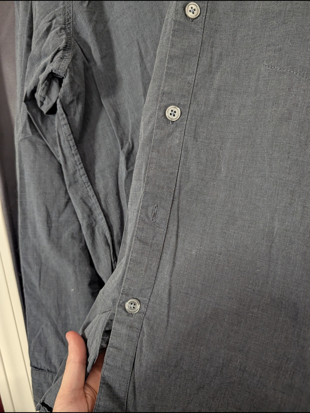 Steven Alan 2x MiUSA Gray & White Chambray Oxford Casual Button-down Shirts XL - Picture 6 of 16